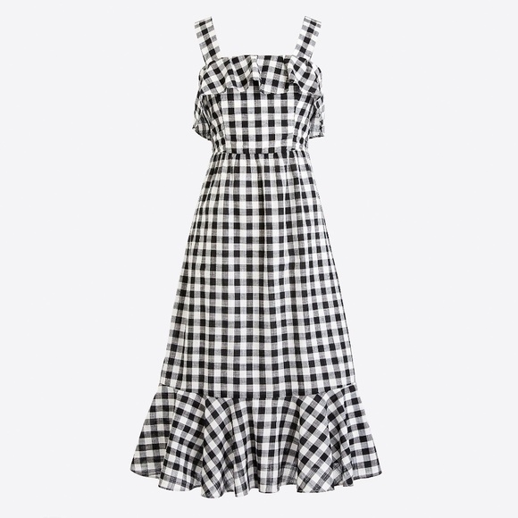 J crew black and white gingham dress Clearance